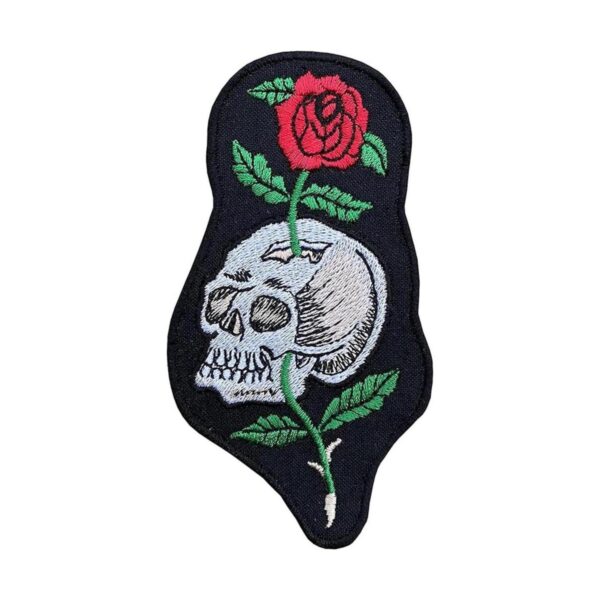 LUXPA Parche bordado con diseño de calavera con rosa de_1