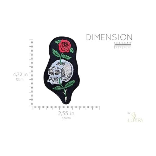 LUXPA Parche bordado con diseño de calavera con rosa de_2