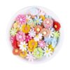 Juego de 100 dijes de limo de margaritas de flores_2