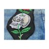 LUXPA Parche bordado con diseño de calavera con rosa de_4