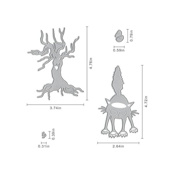 Troqueles de corte de metal diseño de árbol de Halloween_2