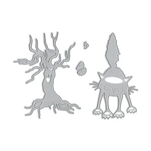 Troqueles de corte de metal diseño de árbol de Halloween_1