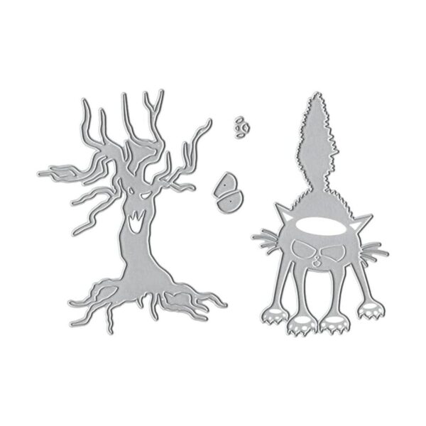 Troqueles de corte de metal diseño de árbol de Halloween_1