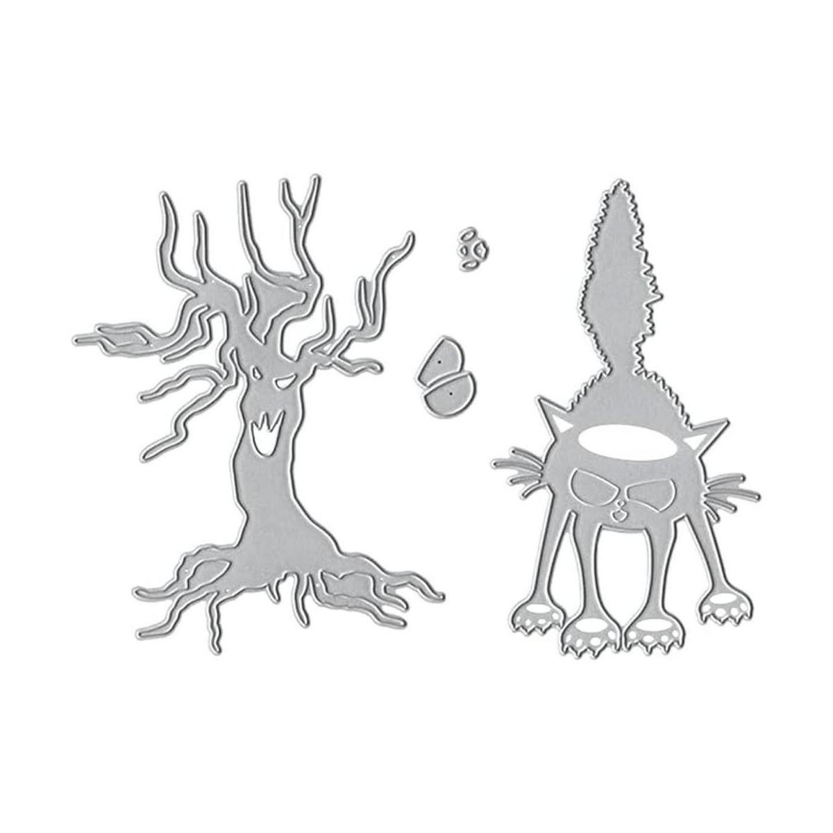 Troqueles de corte de metal diseño de árbol de Halloween