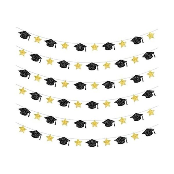 Guirnalda de gorra de graduación grande con brillantina