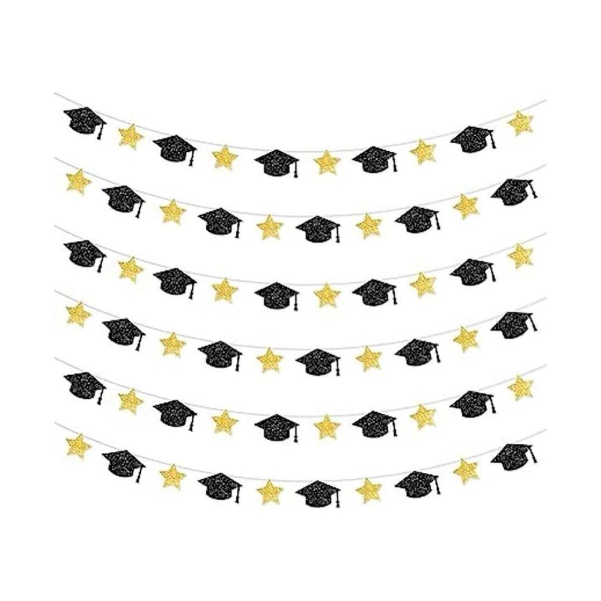 Guirnalda de gorra de graduación grande con brillantina