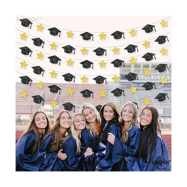 Guirnalda de gorra de graduación grande con brillantina