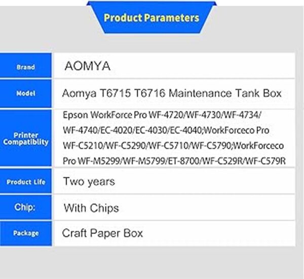 Aomya Caja de mantenimiento de tinta remanufacturada T6716_2
