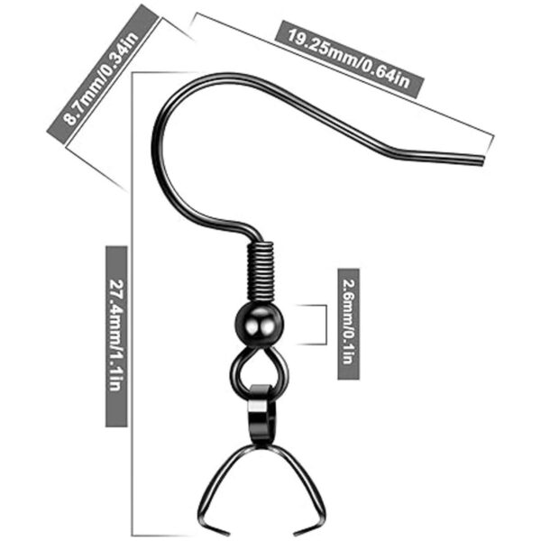 Ganchos para aretes 50 piezas25 pares alambre negro de_2
