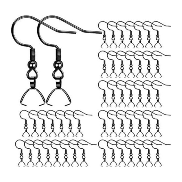 Ganchos para aretes 50 piezas25 pares alambre negro de_1