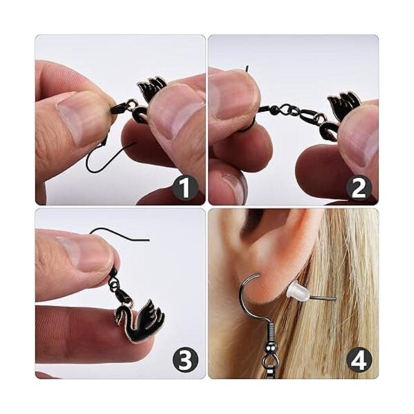 Ganchos para aretes 50 piezas25 pares alambre negro de_5