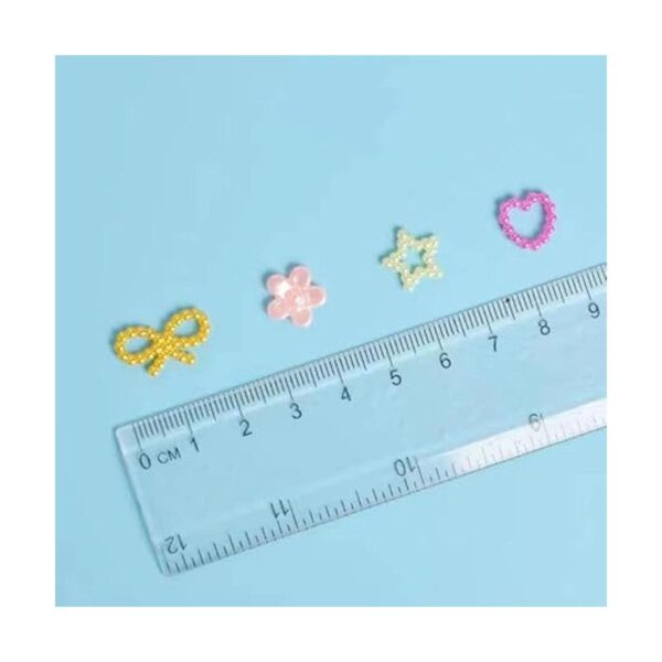 Dijes de arte de uñas con forma de corazón mixto diseño