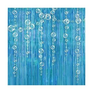 Decoración de fiesta de oropel azul océano bajo el mar_1