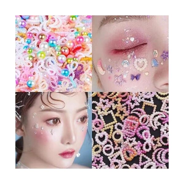 Dijes de arte de uñas con forma de corazón mixto diseño