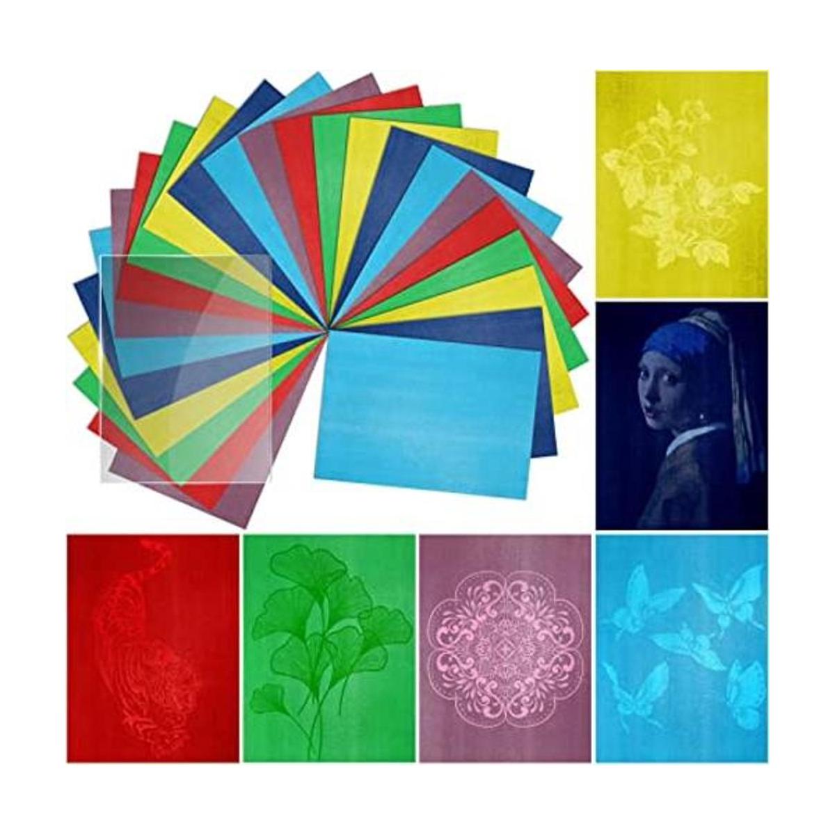 LIMOON Kit de papel colorido con estampado solar 24 hojas
