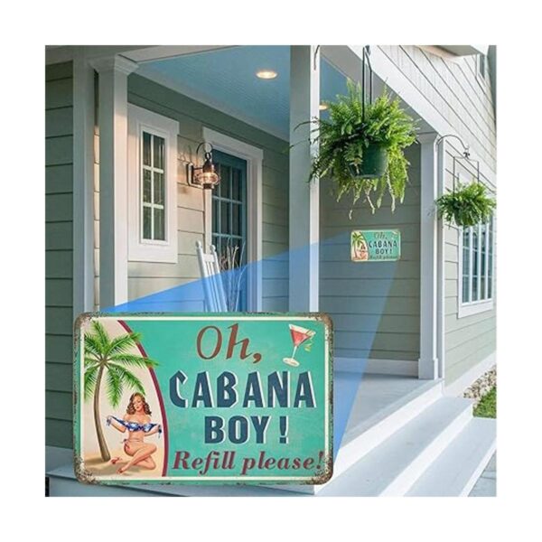 Jacevoo Cabana Boy Letrero de metal vintage para bar
