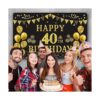 Trgowaul Telón de fondo de cumpleaños número 40 dorado y_4