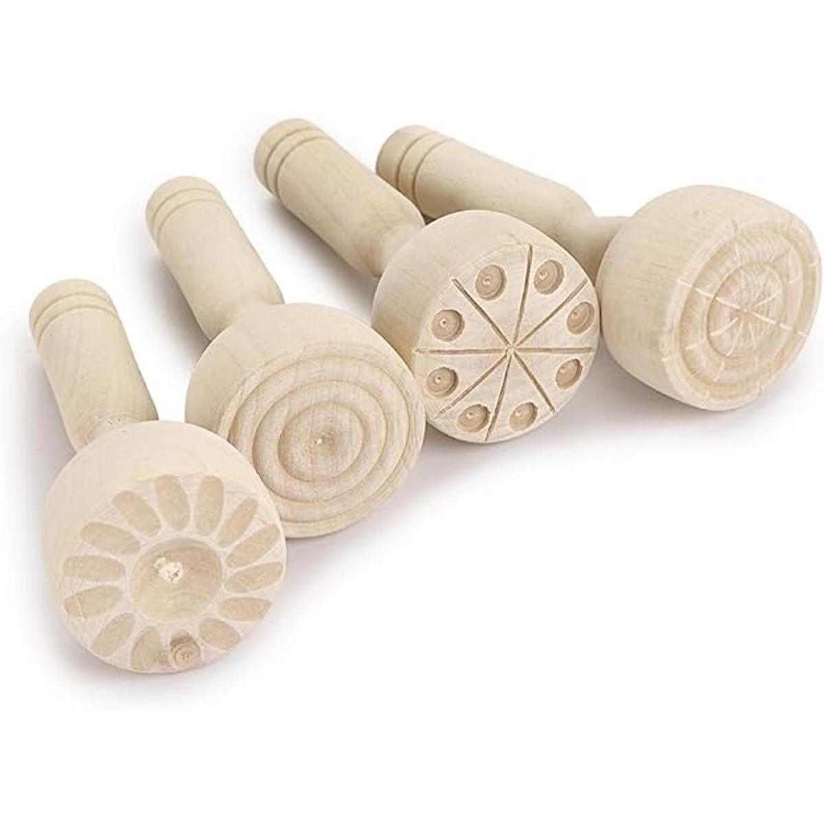 OwnMy Juego de sellos de arcilla de madera sellos de