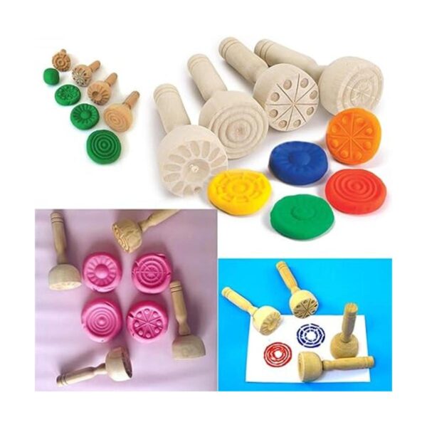 OwnMy Juego de sellos de arcilla de madera sellos de