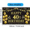 Trgowaul Telón de fondo de cumpleaños número 40 dorado y_2