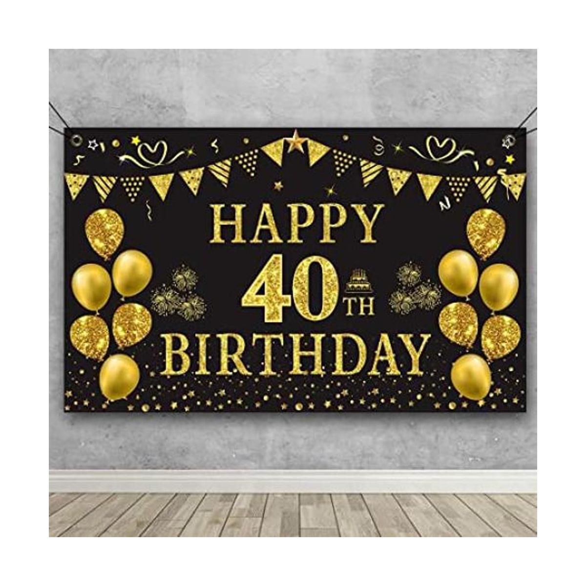 Trgowaul Telón de fondo de cumpleaños número 40 dorado y