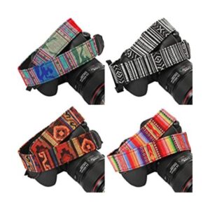 4 correas de cámara vintage tejido rayas patrón correa de_1