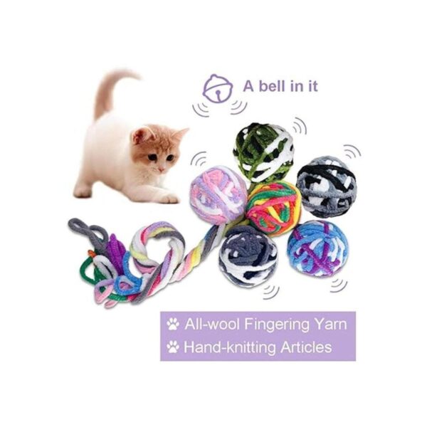 MAIYU Bolas de lana de colores para gatos campanilla_4