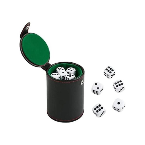 GWHOLE Juego de tazas de dados de piel con compartimento_1