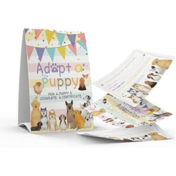 Juego de 1 letrero de adopción de 10 cachorros adopta una_1