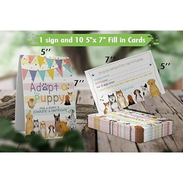 Juego de 1 letrero de adopción de 10 cachorros adopta una_2