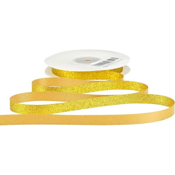 MEEDEE Cinta de purpurina de oro amarillo con borde_3