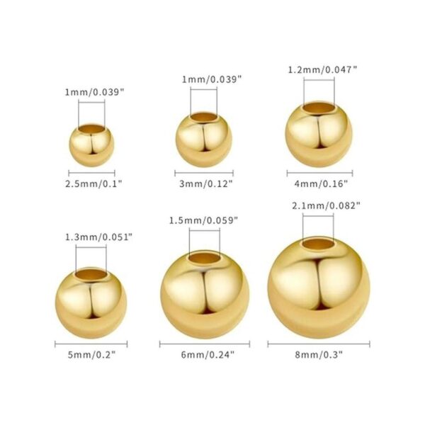 JinCraft 200 cuentas chapadas en oro de 14 quilates de