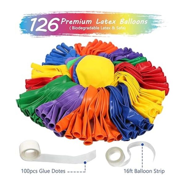 JOGAMS Juego de 126 guirnaldas de globos coloridas_2