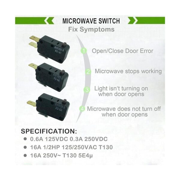 LONYE Interruptor de puerta de microondas W10727360 y_6