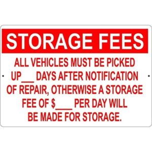 Lenrius Storage Fees Shop Cartel de metal 12.0 x 8.0 in_1