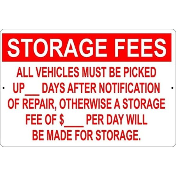 Lenrius Storage Fees Shop Cartel de metal 12.0 x 8.0 in_1