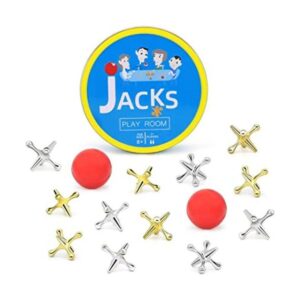 Juego de Jacks de metal con bola para niños juego clásico_1