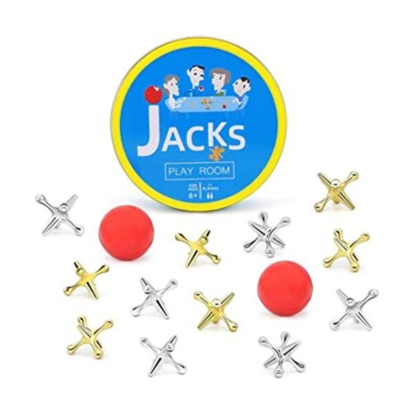 Juego de Jacks de metal con bola para niños juego clásico_1