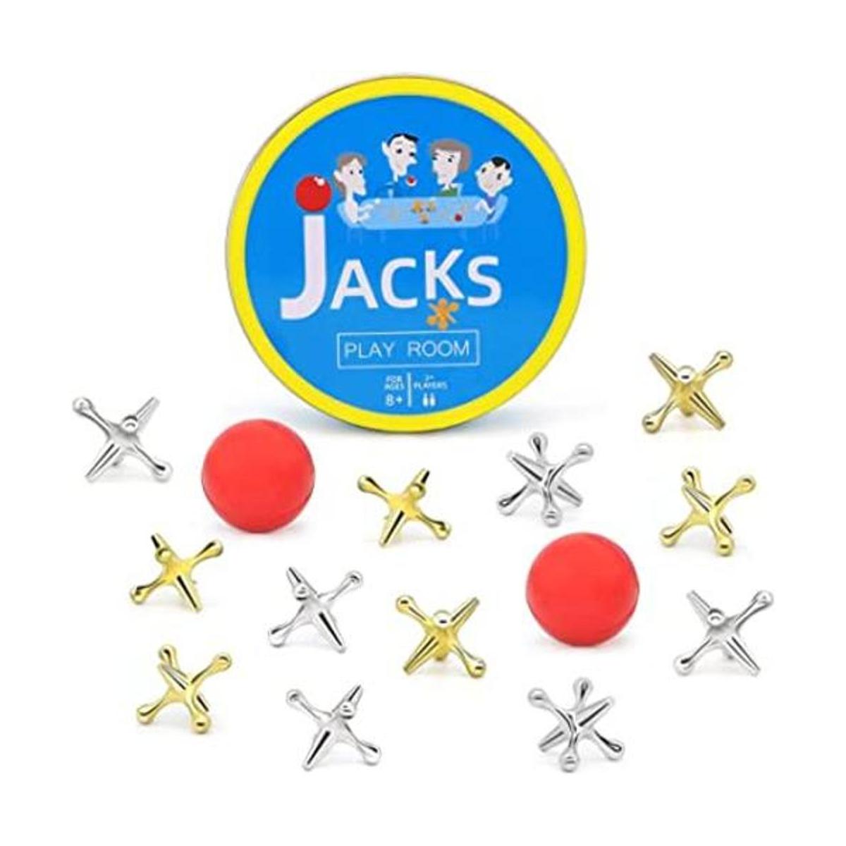 Juego de Jacks de metal con bola para niños juego clásico