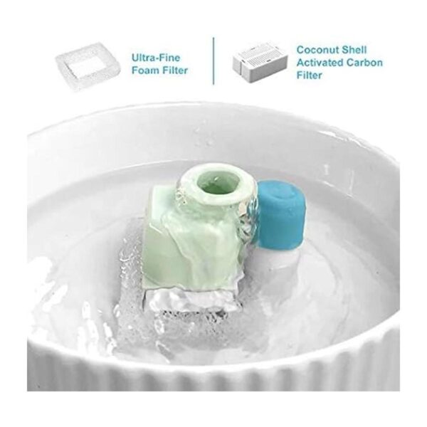 NautyPaws Wave and Cup Filtro de fuente de porcelana para