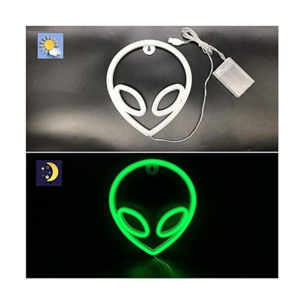 NICETHUMB Letrero de neón alienígena para decoración de_5