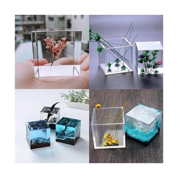 Clear Sphere Cube Diamond Triangular Pyramid Resin Mold 4