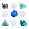 Clear Sphere Cube Diamond Triangular Pyramid Resin Mold 4