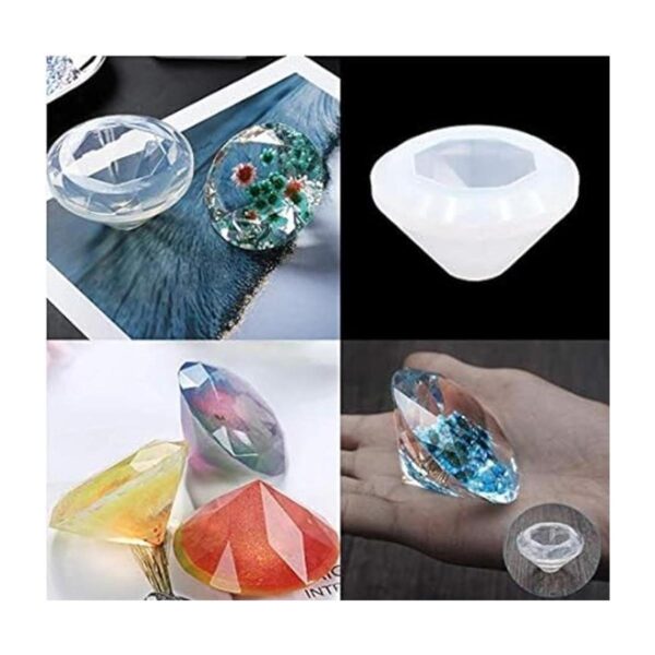 Clear Sphere Cube Diamond Triangular Pyramid Resin Mold 4