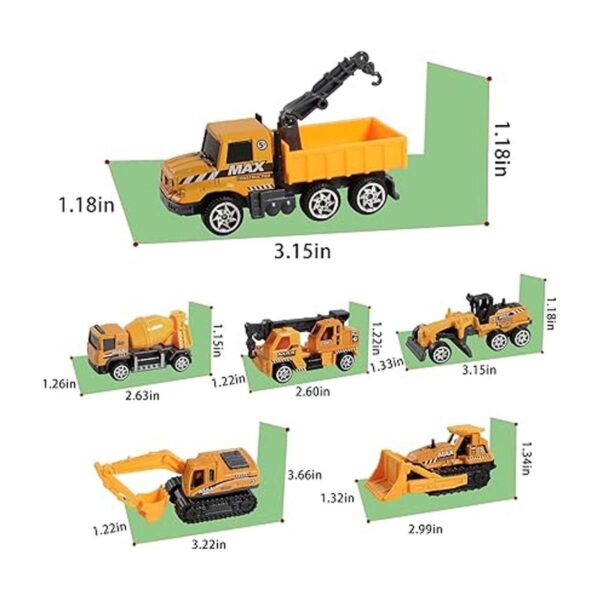 Juguetes para camiones de construcción 6 piezas mini_2