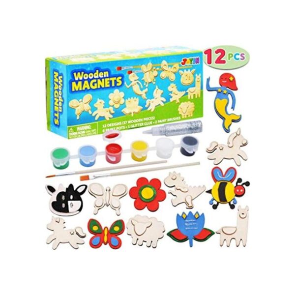 JOYIN 12 manualidades de pintura con imán de madera pinta_1