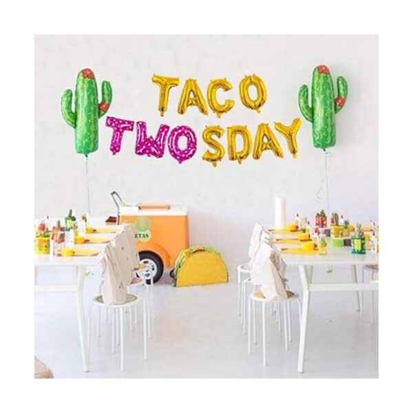 Decoración para fiesta de cumpleaños de Taco Twosday