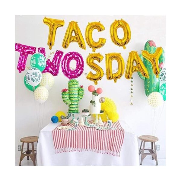 Decoración para fiesta de cumpleaños de Taco Twosday