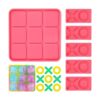 Molde de resina Tic Tac Toe con 4 moldes de ajedrez_1