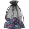 HRX Paquete de bolsas de regalo de organza color negro_5